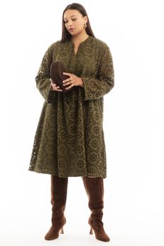 Eyelet Midi Shirtdress