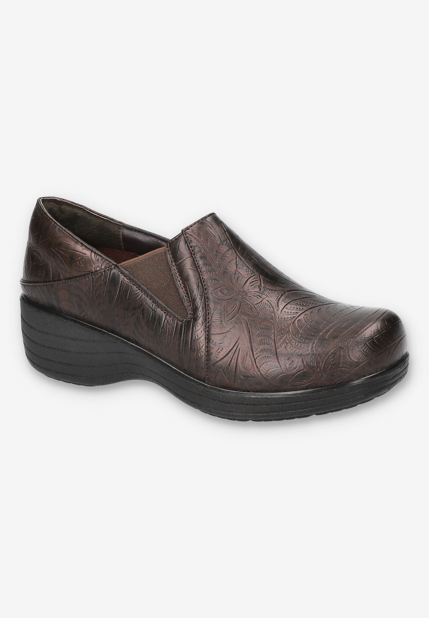 Domino Slip-Resistant Clog, BROWN TOOLED, hi-res image number 0