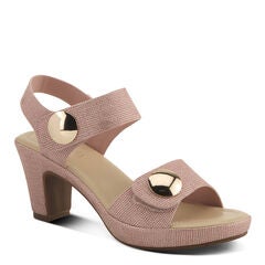 ladies dress sandals low heel wide fit FLORAL Helene Women's Wide Width Criss-Cross Dress Heeled Sandals Black / 6 E
