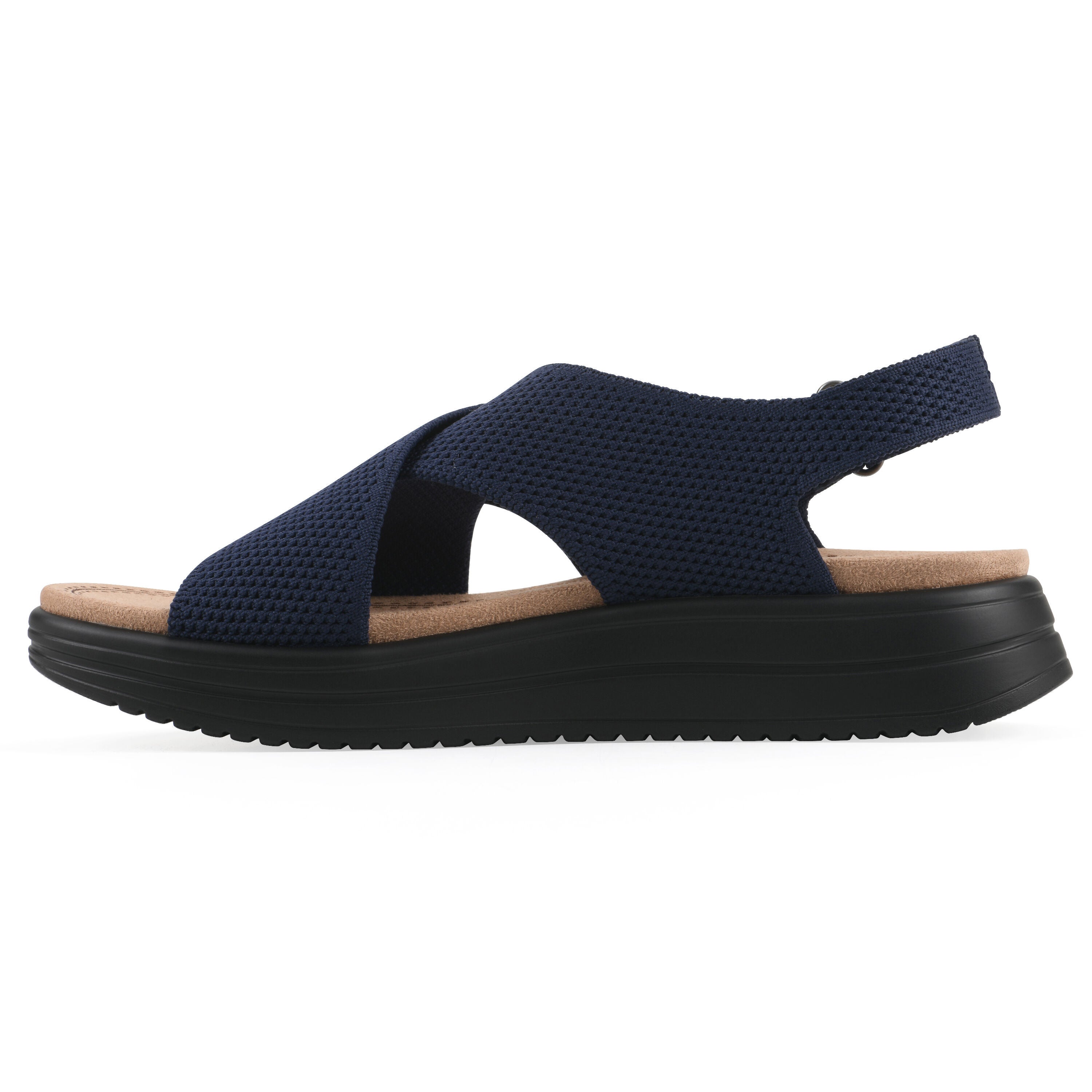 Harleen Flatform Sandal, NAVY FABRIC, alternate image number 3