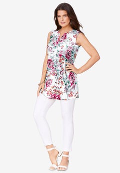 Sleeveless Floral Big Shirt