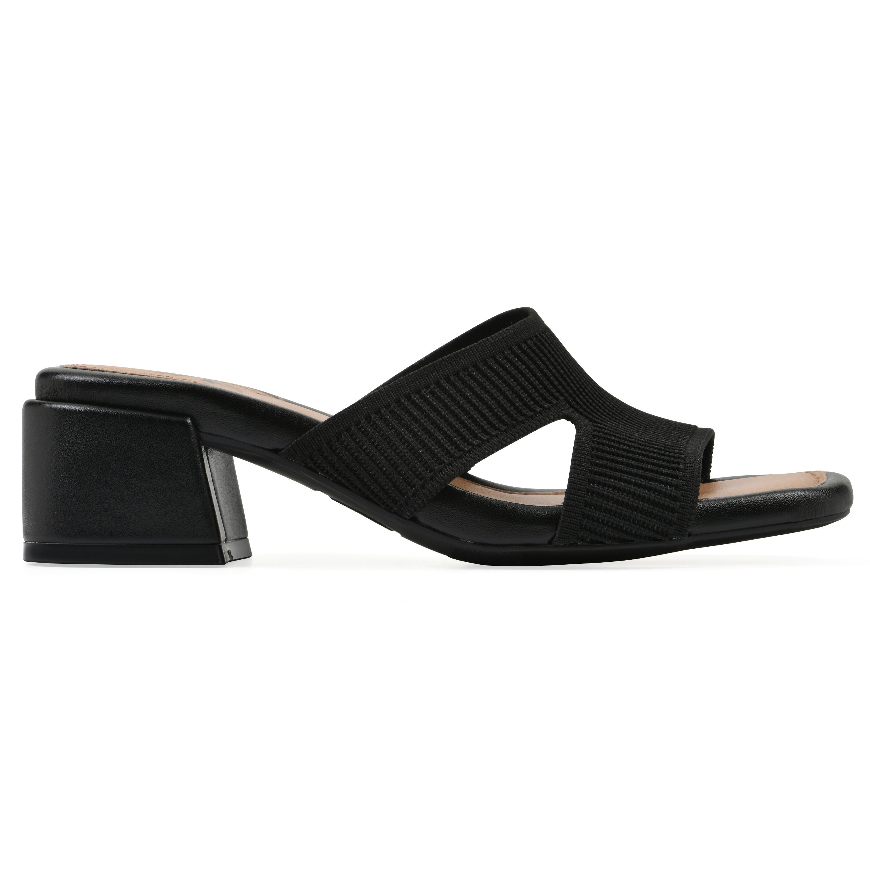 Milled Heeled Sandal, BLACK FABRIC, alternate image number 2