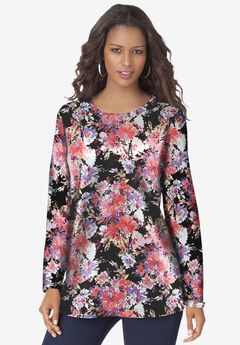 Plus Size Ultimate Cotton Crewneck Long Sleeve Tee