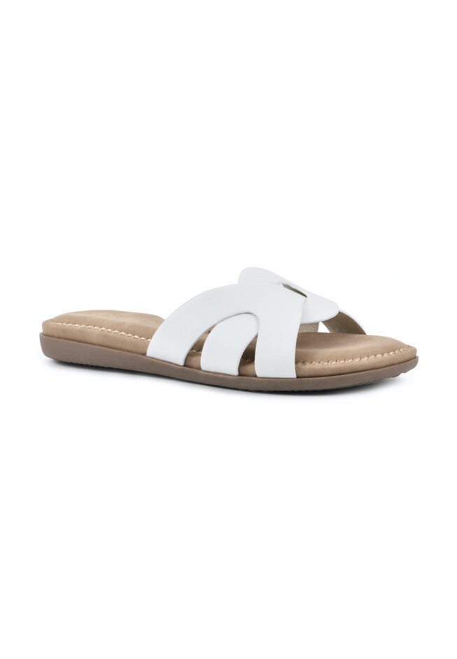 Cliffs Fortunate Slide Sandal, WHITE BURNISHED SMOOTH, hi-res image number null