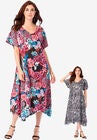 Reversible Drop Sleeve Swing Dress, PINK PAISLEY GARDEN, hi-res image number null
