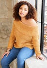 Chenille Off-The-Shoulder Sweater, , alternate image number null