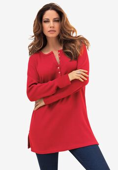 Plus Size Red Tunic Tops