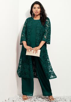 Lace Duster Pant Set