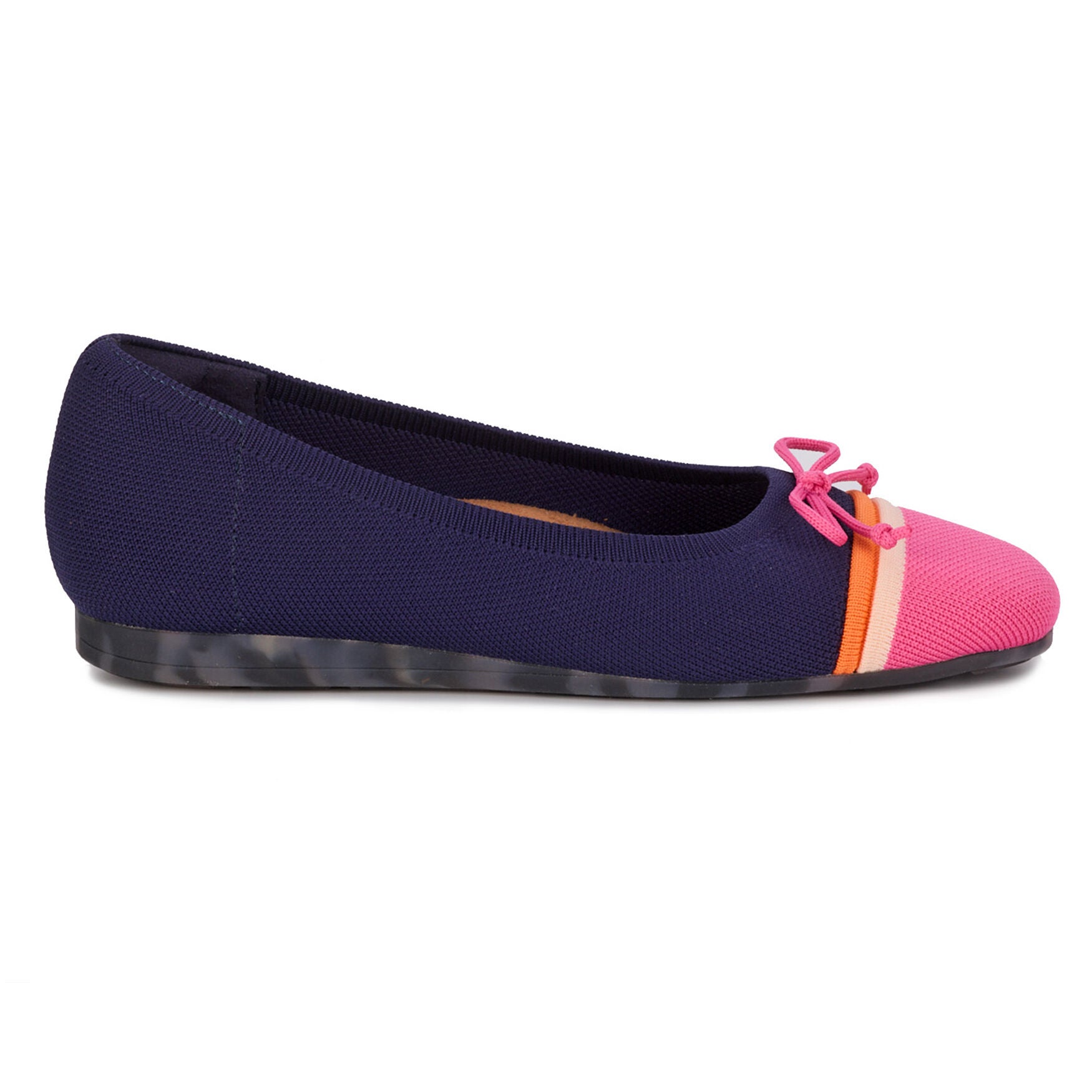 Noelle Knit Flat, NAVY PINK KNIT, on-hover image number 1