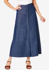 Chambray Maxi Skirt, MEDIUM WASH, hi-res image number null