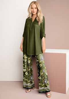 Zip Front Ultrasmooth® Fabric Tunic