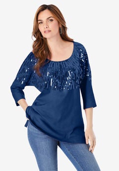 Three Quarter Sleeve Embellished Tunic