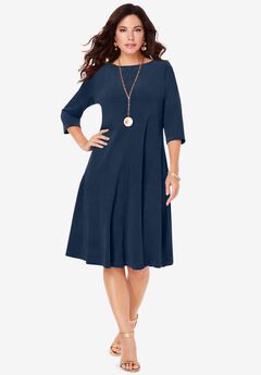 Velour Swing Drape Dress