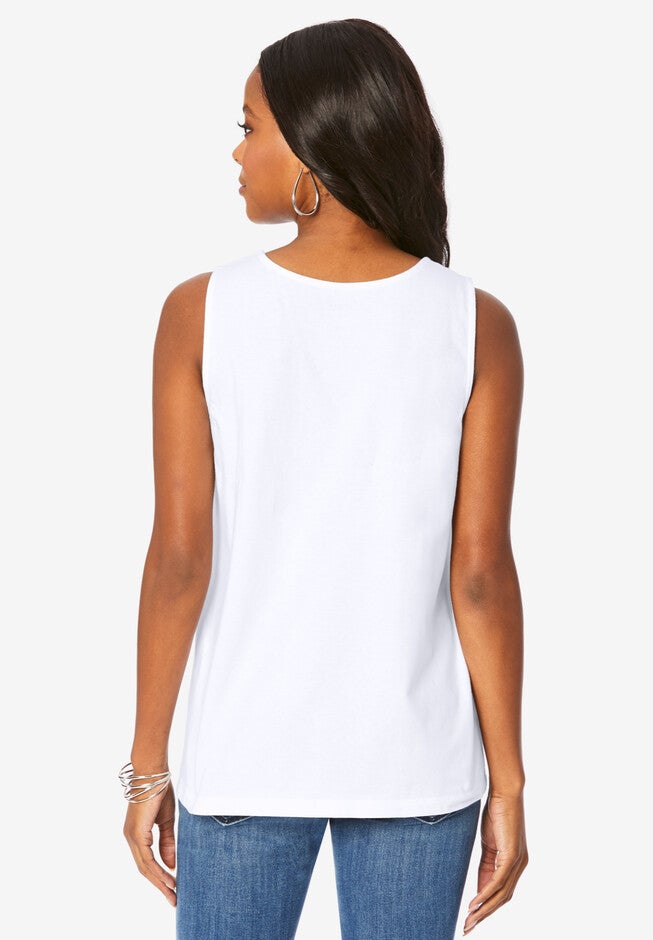 Strappy-Neck Ultimate Tank Top., , on-hover image number null