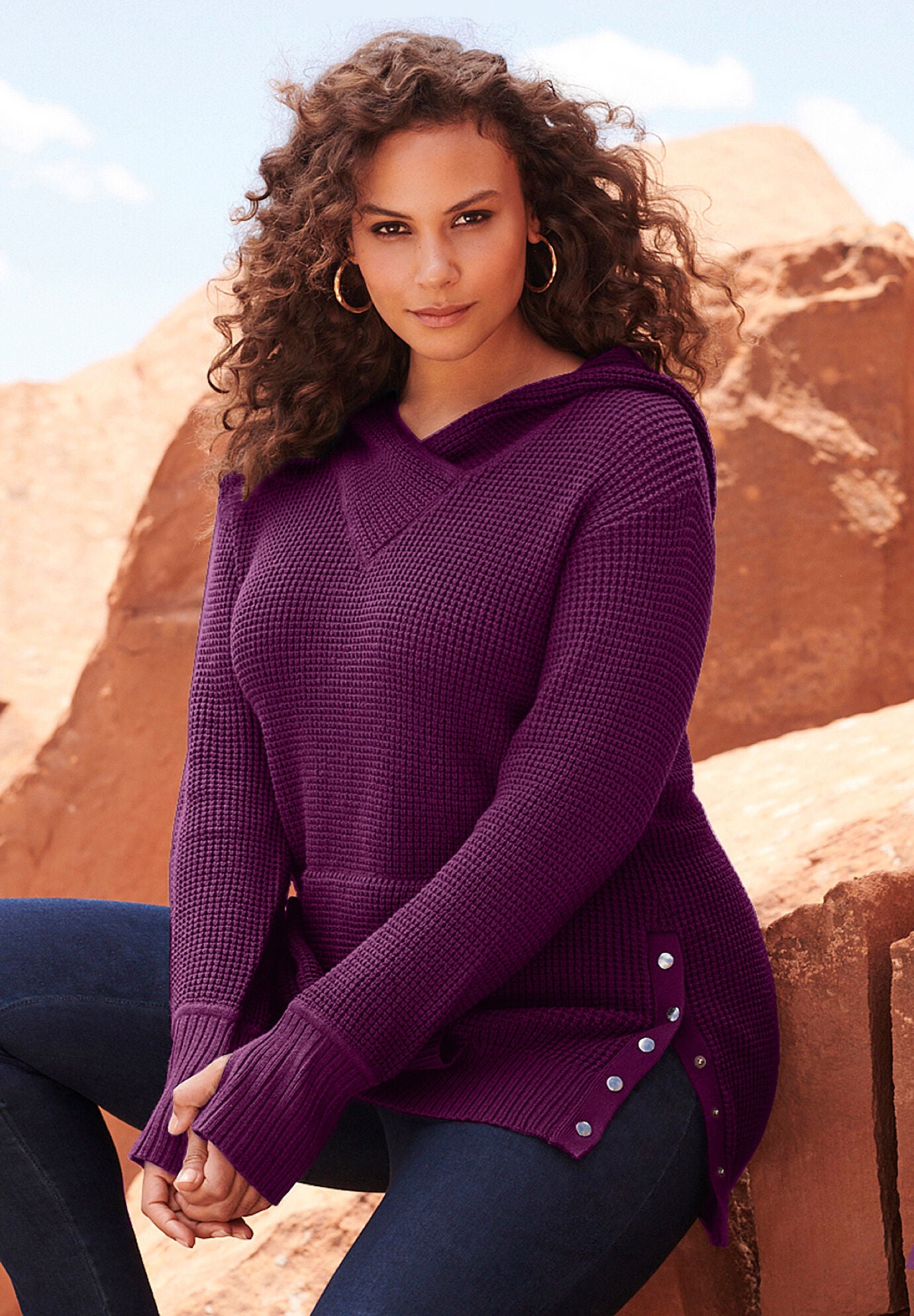 thermal hoodie cardigan