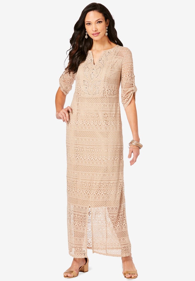 Embellished Lace Maxi, SPARKLING CHAMPAGNE EMBELLISHMENT, hi-res image number null