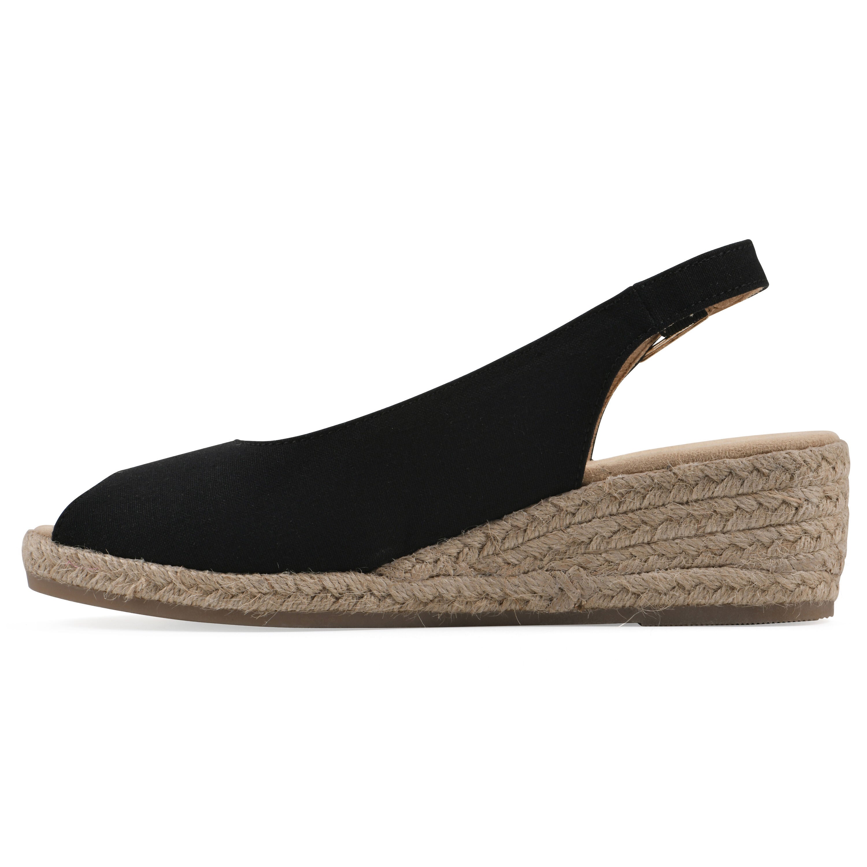 Maize Espadrille Wedge Sandal, BLACK FABRIC, alternate image number 3