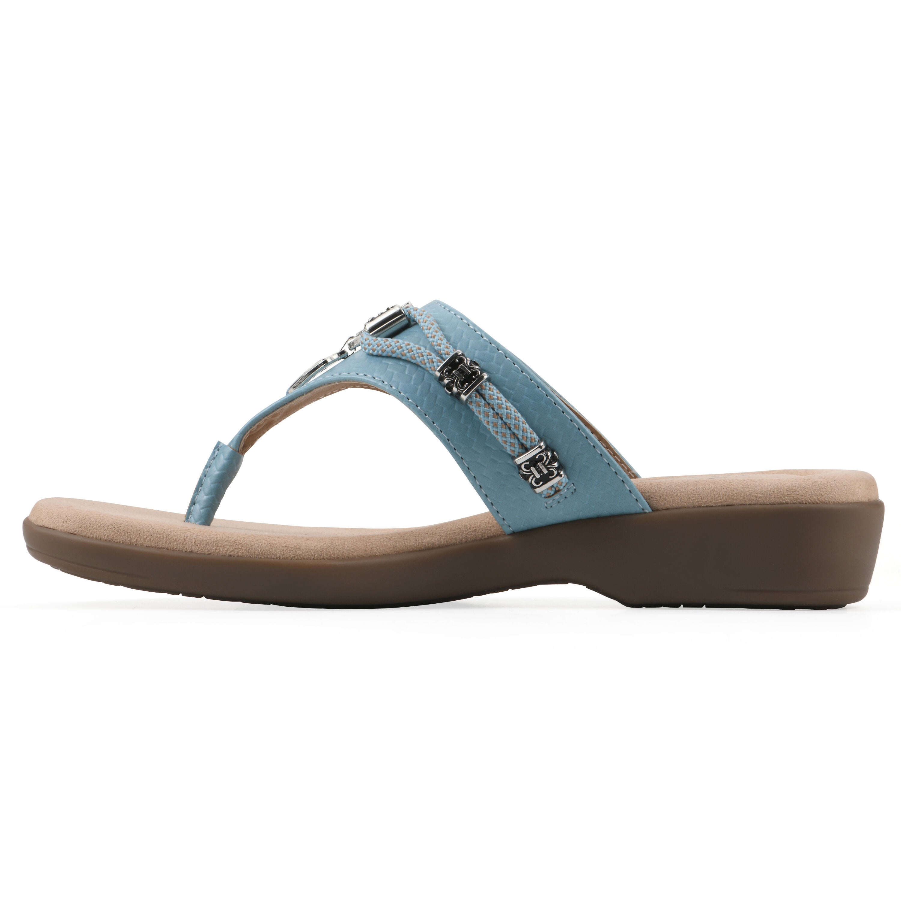 Bainah Thong Sandal, TURQUOISE WOVEN, alternate image number 3