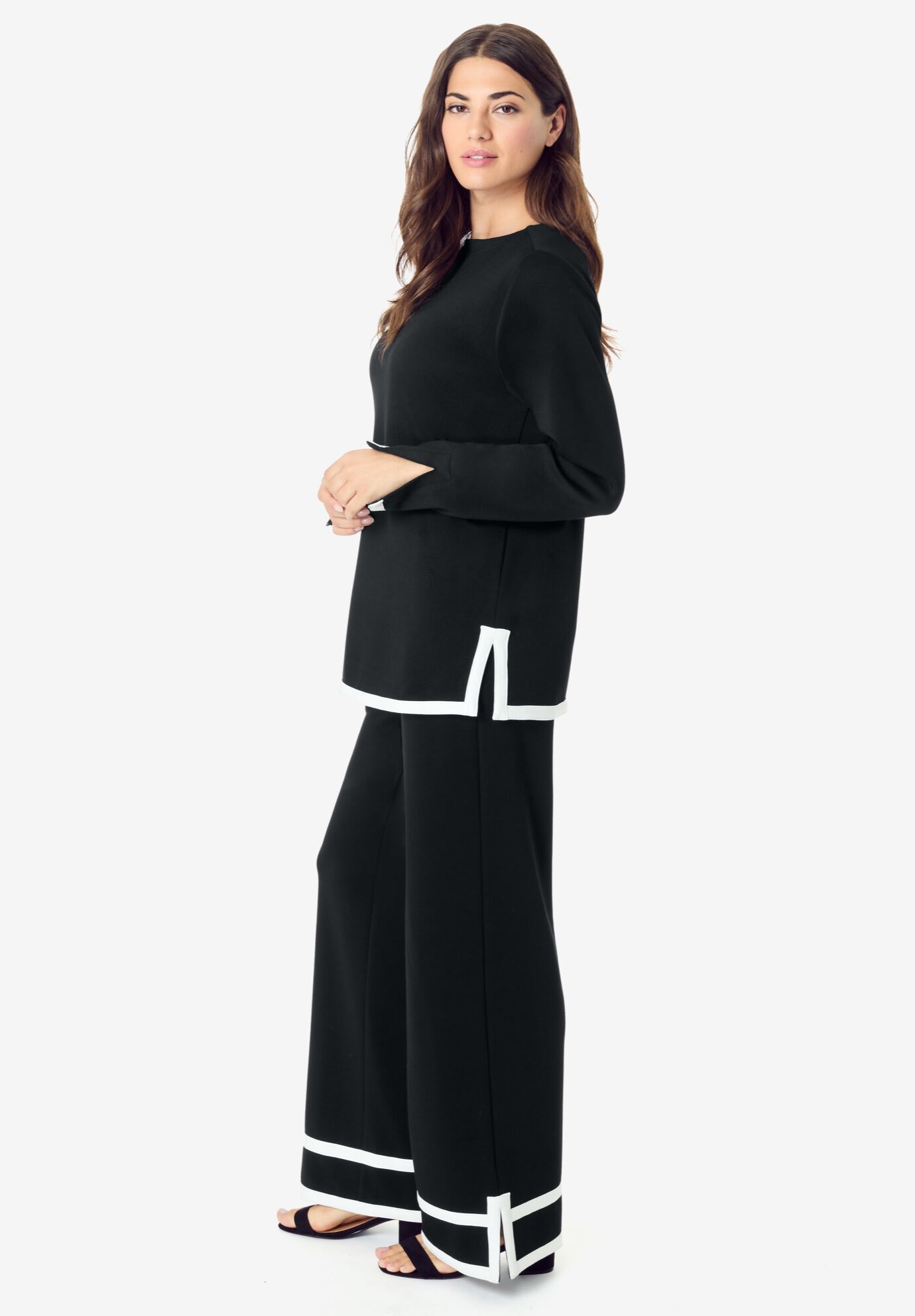 Colorblock Lounge Set, BLACK WHITE, alternate image number 2