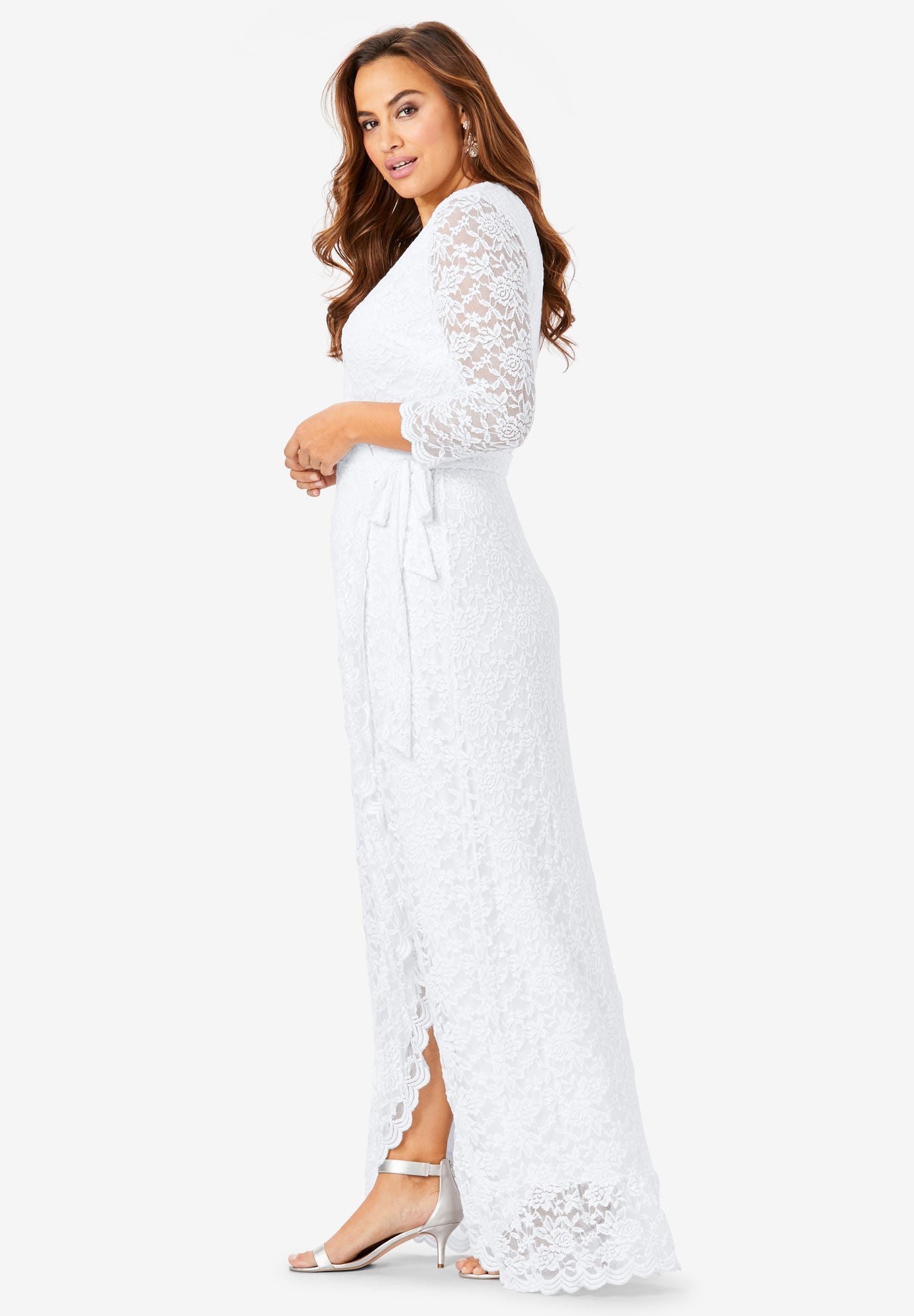 lace wrap gown