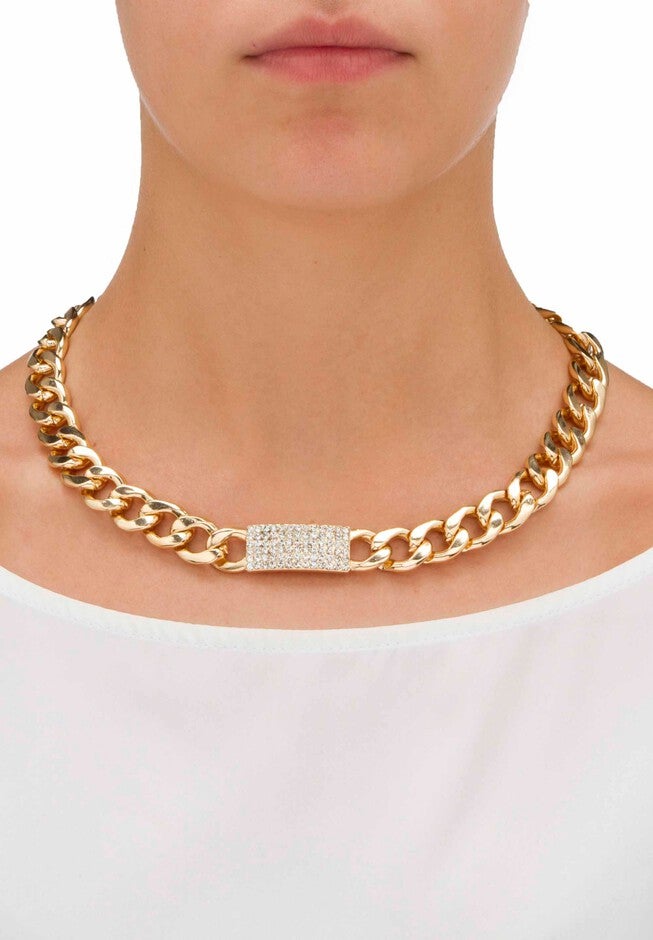 Crystal & Gold Link Necklace, Bracelet & Earring Set, , alternate image number null