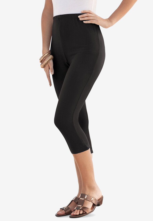 Jessica London Women's Plus Size Soft Ease Capri - 14/16, Black at   Women's Clothing store