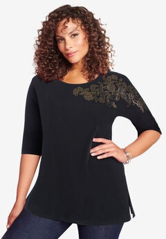 Three Quarter Sleeve Embellished Tunic