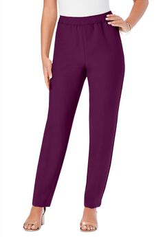 Plus Size Classic Bend Over® Structured Straight Leg Pull-On Pant