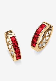 Birthstone Gold-Plated Huggie Earrings