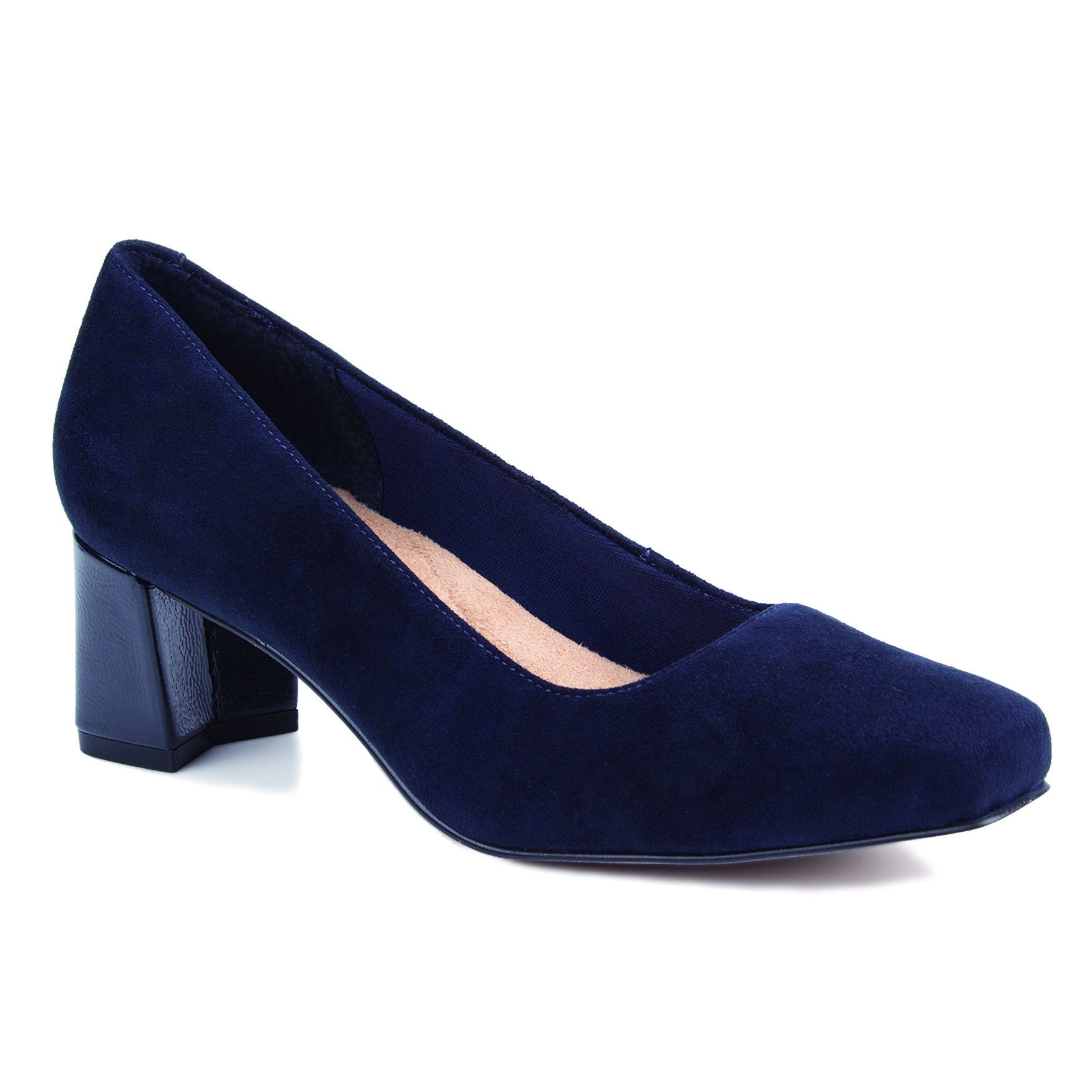Meredith Square Toe Suede Pump, NAVY SUEDE, hi-res image number 0