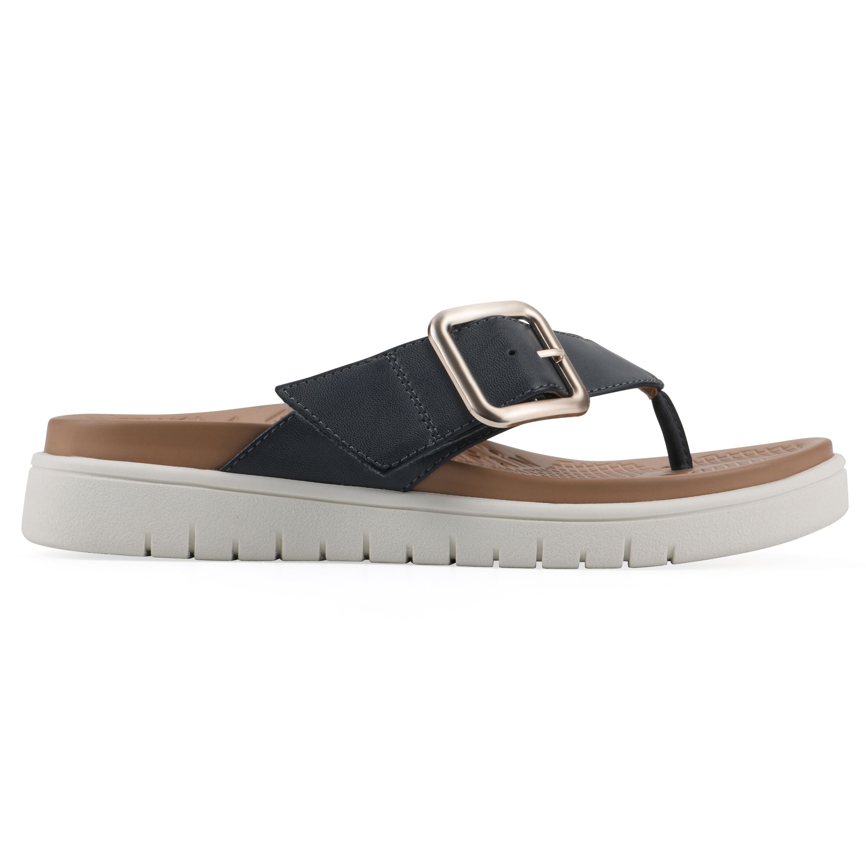 Nalla FOM Recovery Thong Sandal, NAVY SMOOTH, alternate image number 2