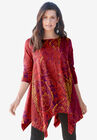 Handkerchief Hem Ultimate Tunic, RED PATCHWORK, hi-res image number null
