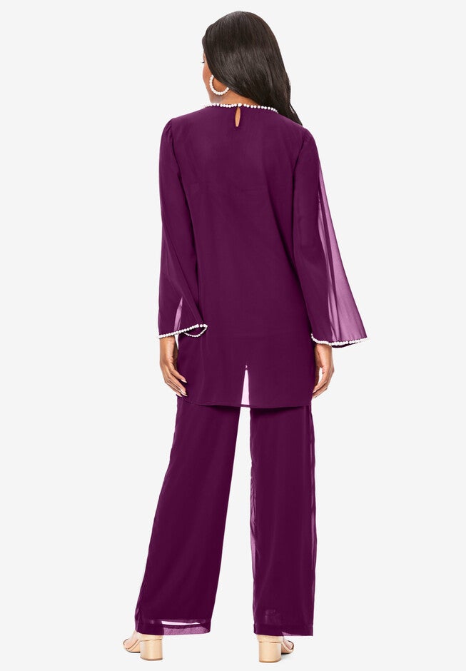 Pearl-Trim Pant Set, , on-hover image number 1