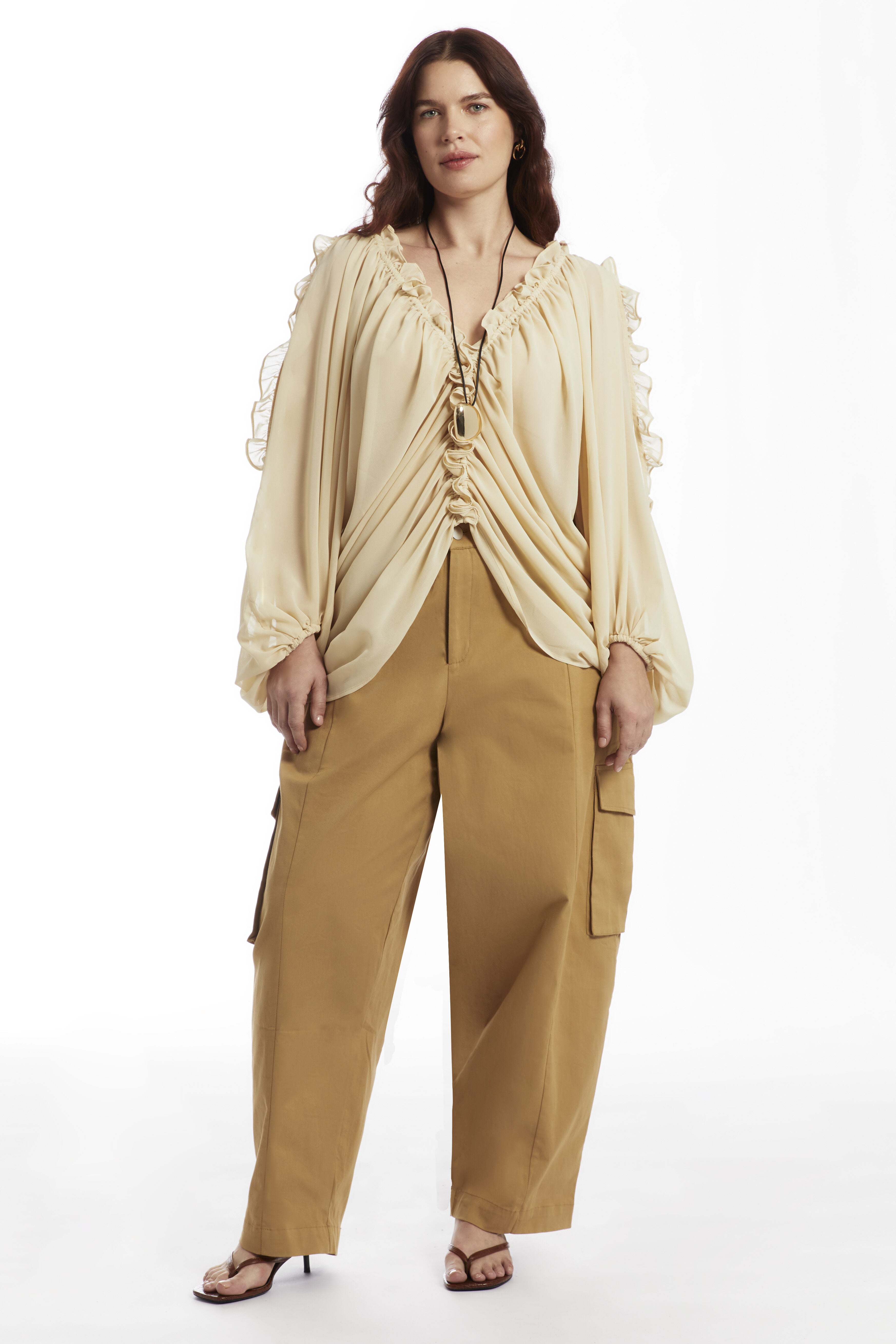 Barrel Leg Cargo Pant, RYE BREAD, hi-res image number 0