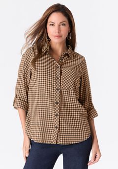 Classic Plaid Button-Front Shirt