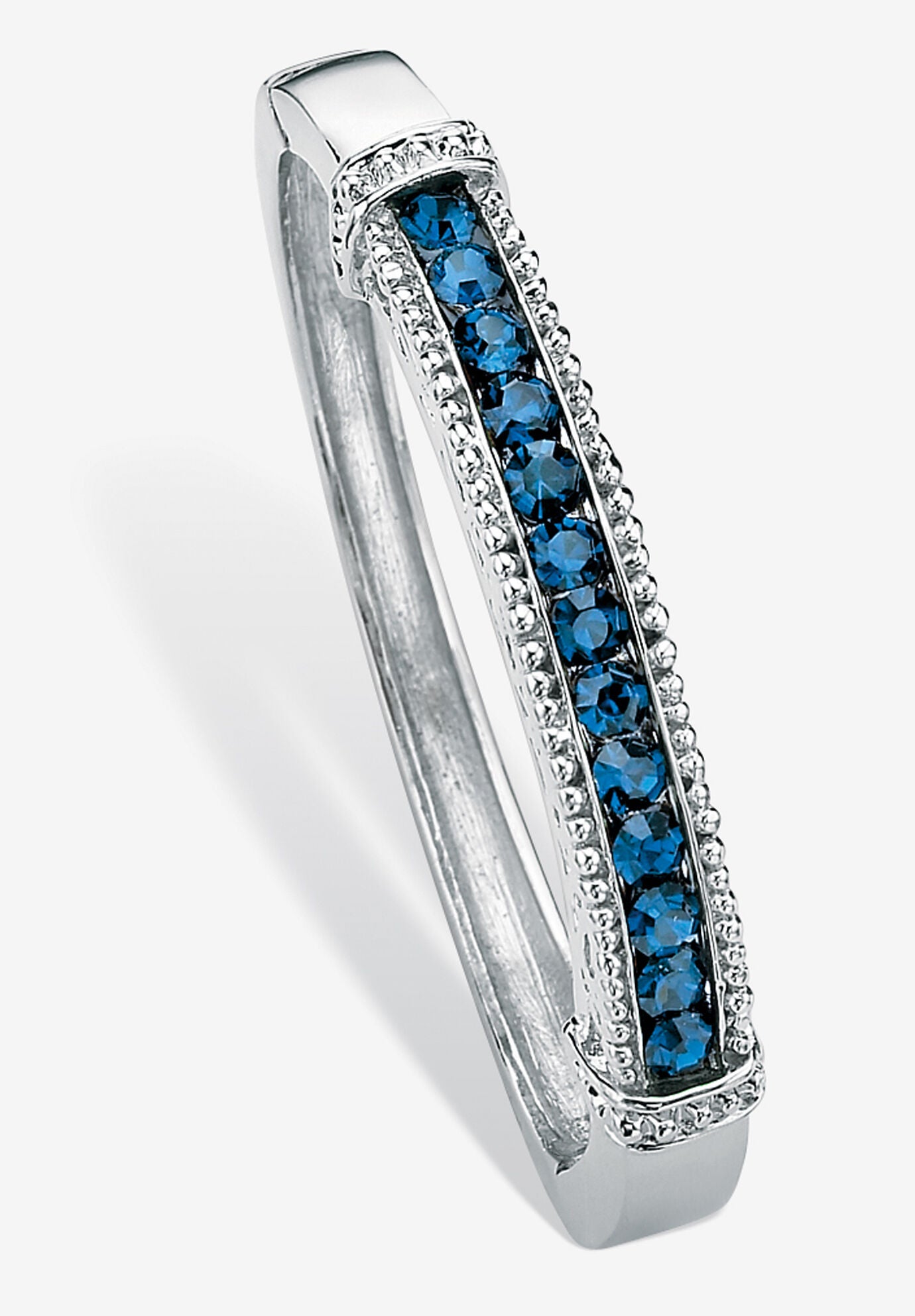 Round Birthstone Bangle Bracelet In Silvertone Jewelry, SEPTEMBER, hi-res image number 0