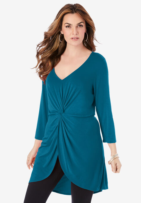 Front-Knot Ultra Femme Tunic, DEEP TEAL, hi-res image number null