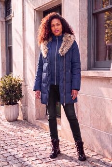 Plus Size Double Layer Puffer Coat
