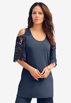 Plus Size Cold Shoulder Tunic