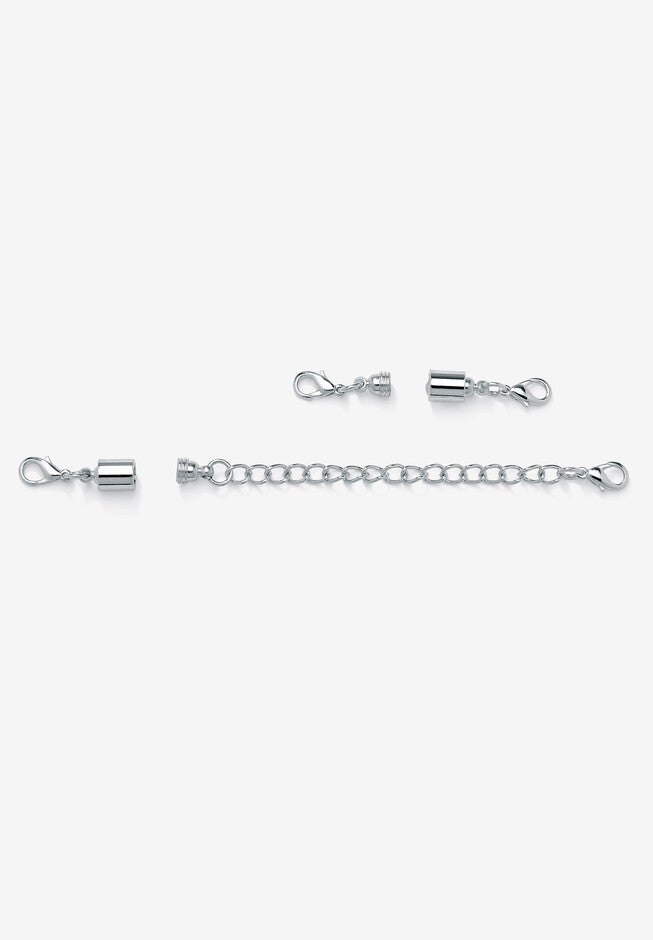 Silver Tone Chain Necklace Extender (8mm), 5.5 inches, SILVER, hi-res image number 0