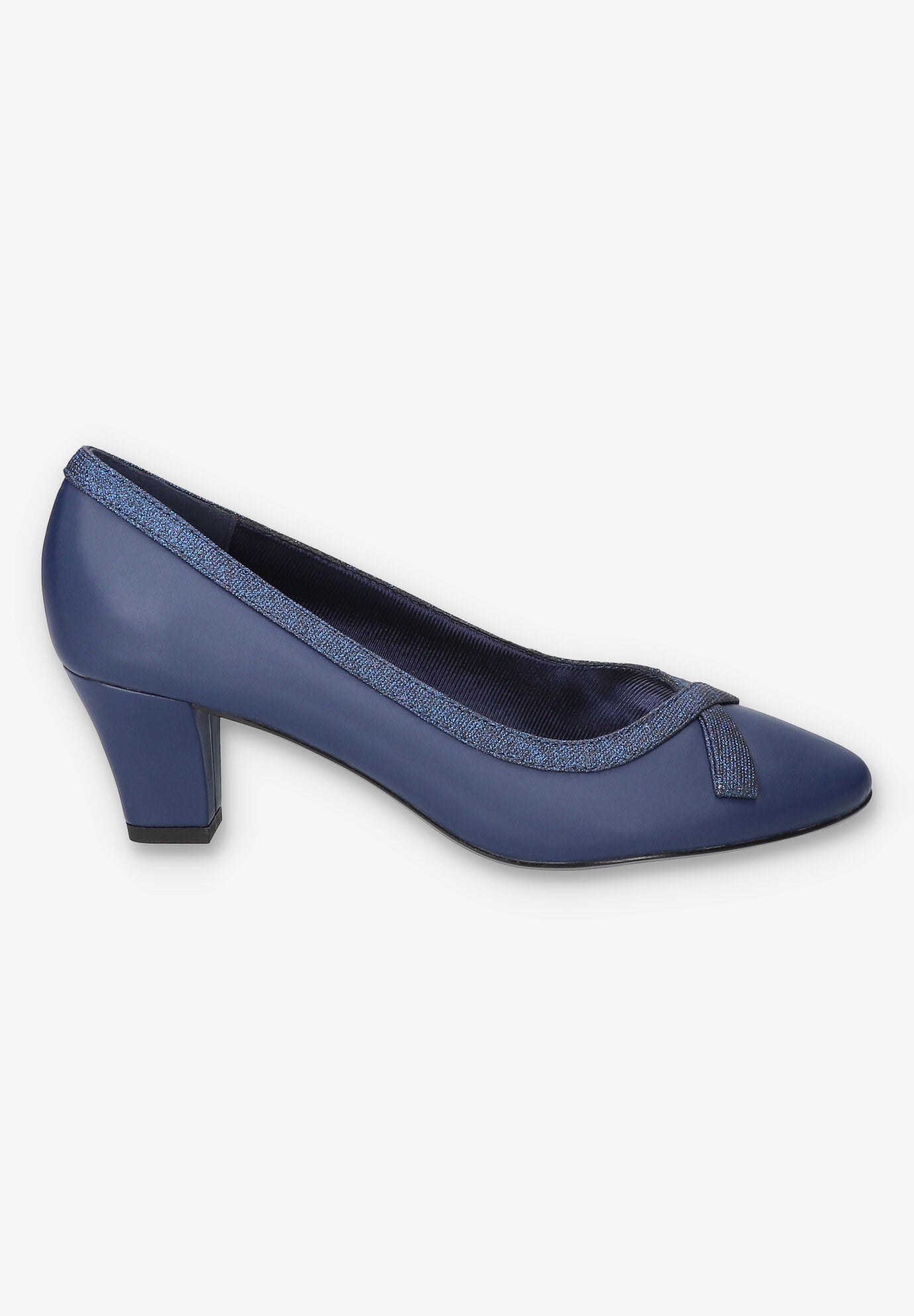 Kata Pump, NAVY SATIN, alternate image number 2