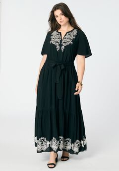 Embroidered Maxi Dress