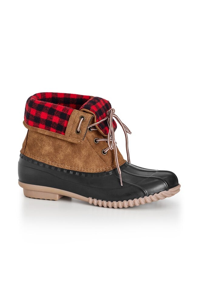 Fold Over Collar Boot, BROWN, hi-res image number null