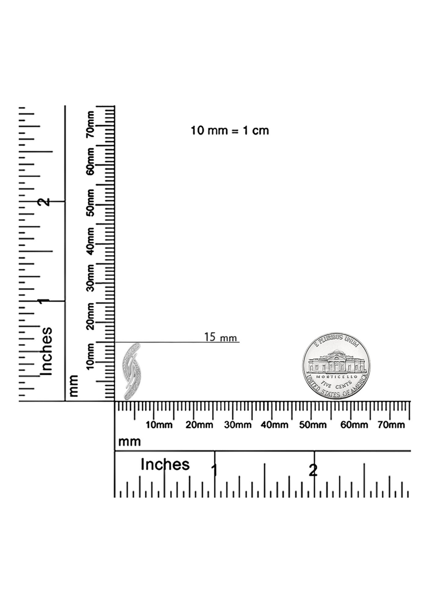 Silver Diamond Accent Bypass Curve 18 inches Pendant Necklace, , alternate image number 4