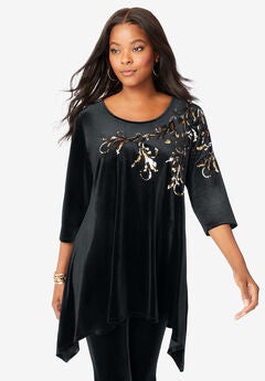 Plus Size Sparkle Tops