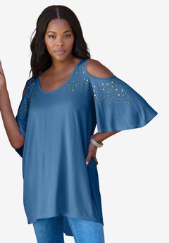 Cold Shoulder Ultra Drape Tunic