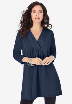 V Neck Shirred Ultimate Tunic