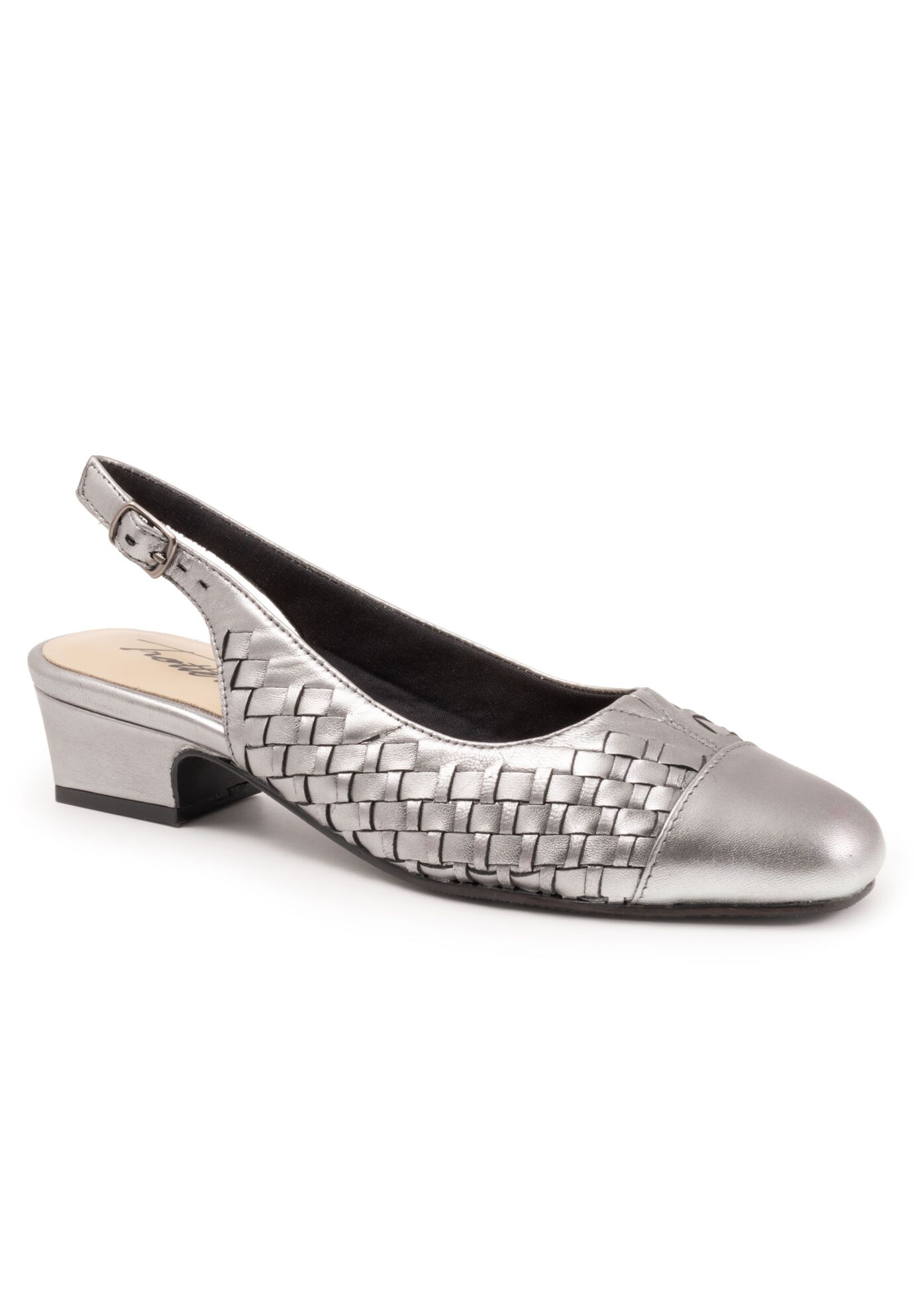 Dea Woven Cap Toe Pump, PEWTER, hi-res image number 0