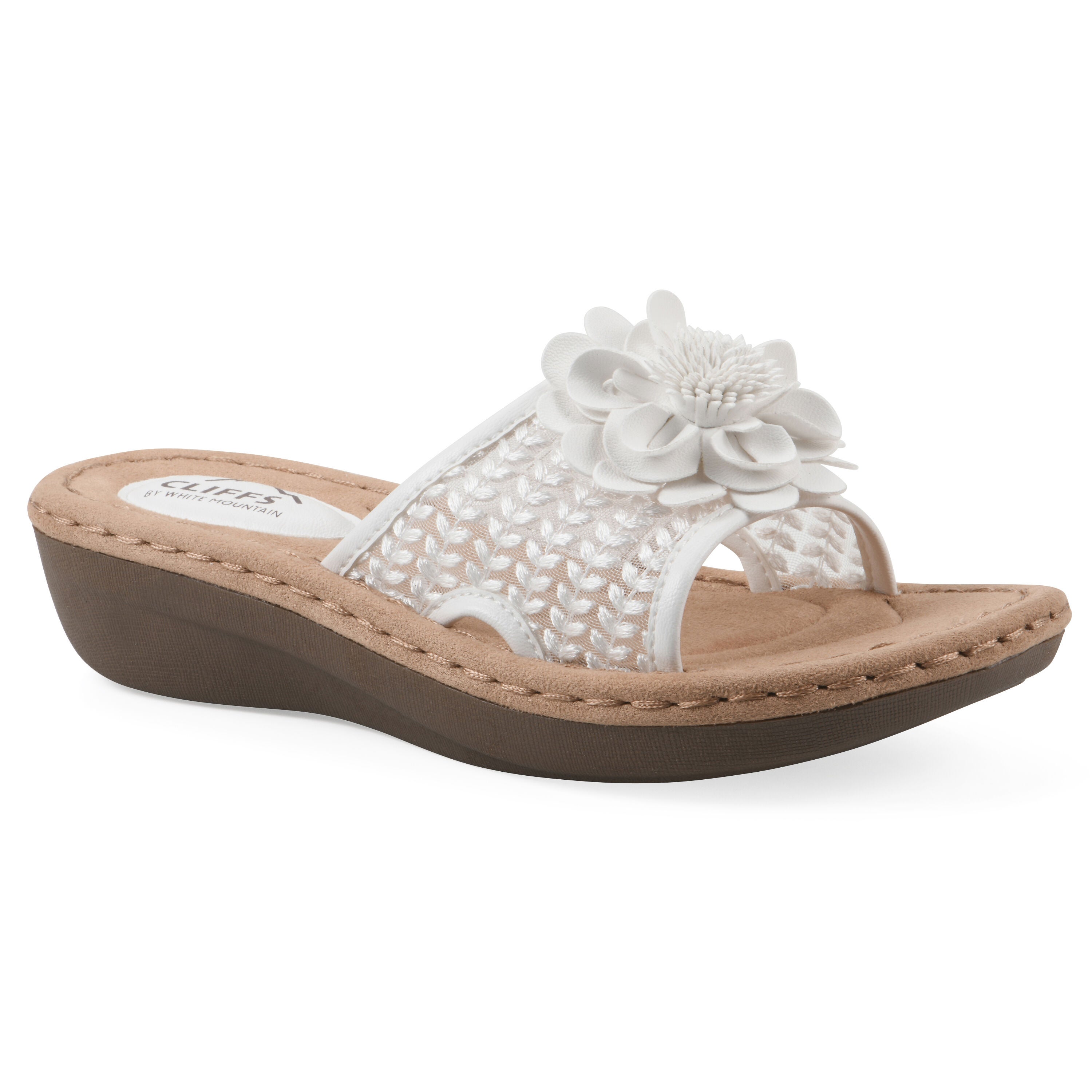 Chill 2 Wedge Slide Sandal, WHITE FABRIC, hi-res image number 0