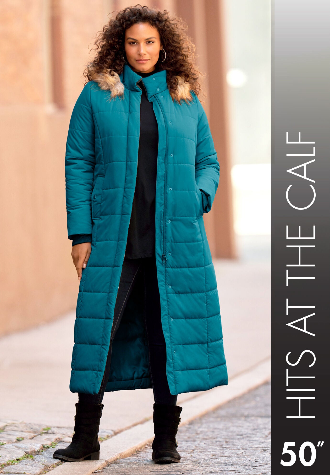Calf length puffer coat store